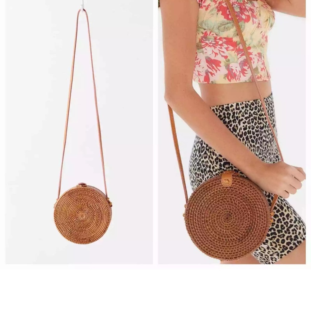 Urban Outfitters Rattan Circle Straw Crossbody Bag - Picture 12 of 12